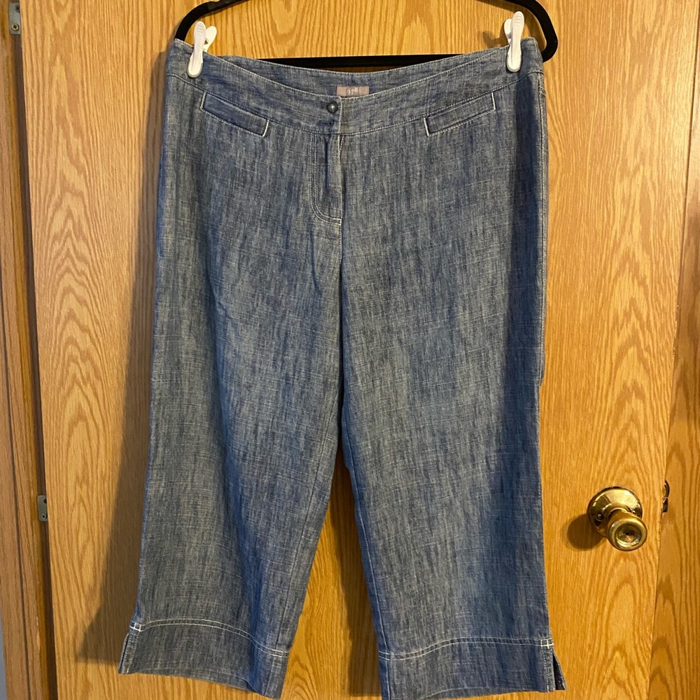 J. Jill Blue Denim Capris Relaxed Fit